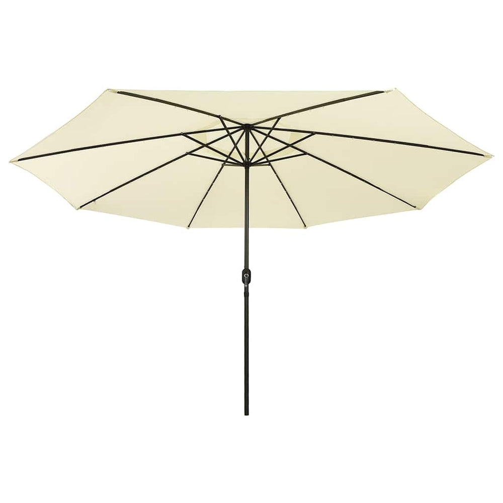 Garden Parasol with LED Lights, Sand, 400cm