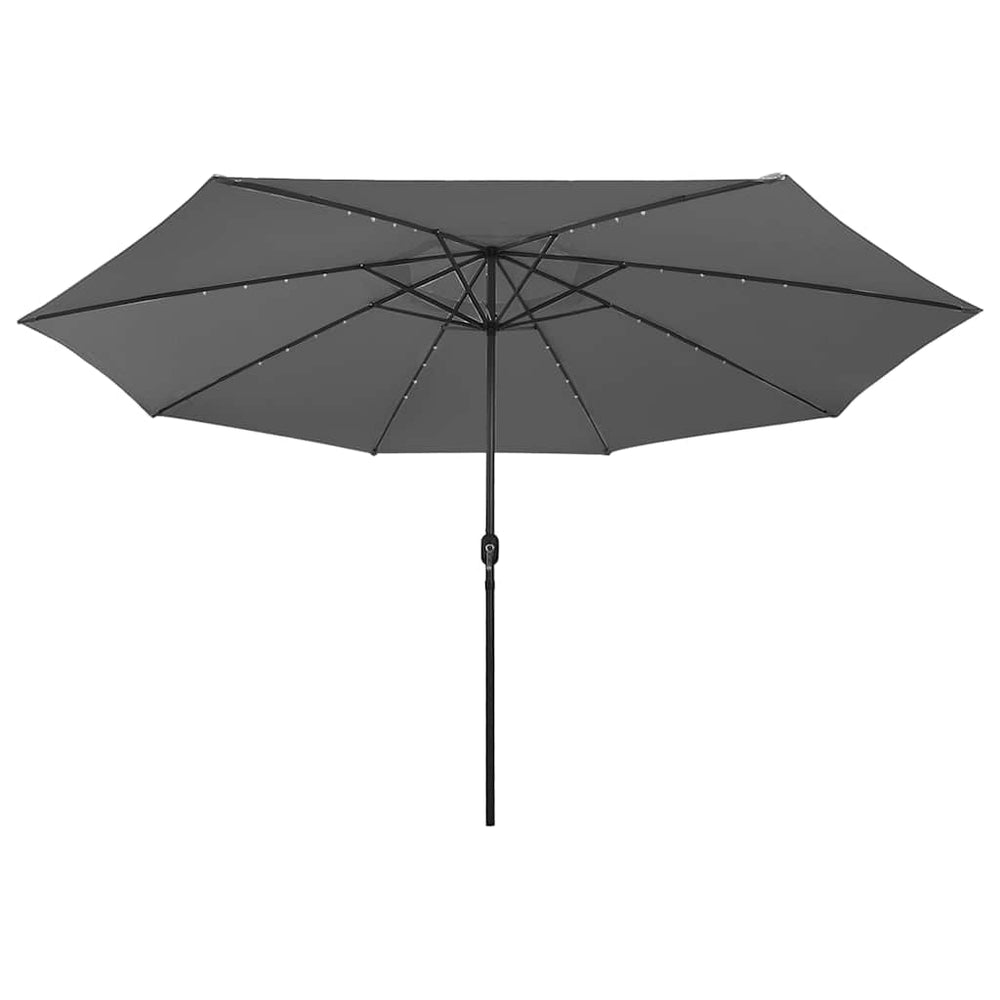 Garden parasol with LED lights, anthracite, 400cm