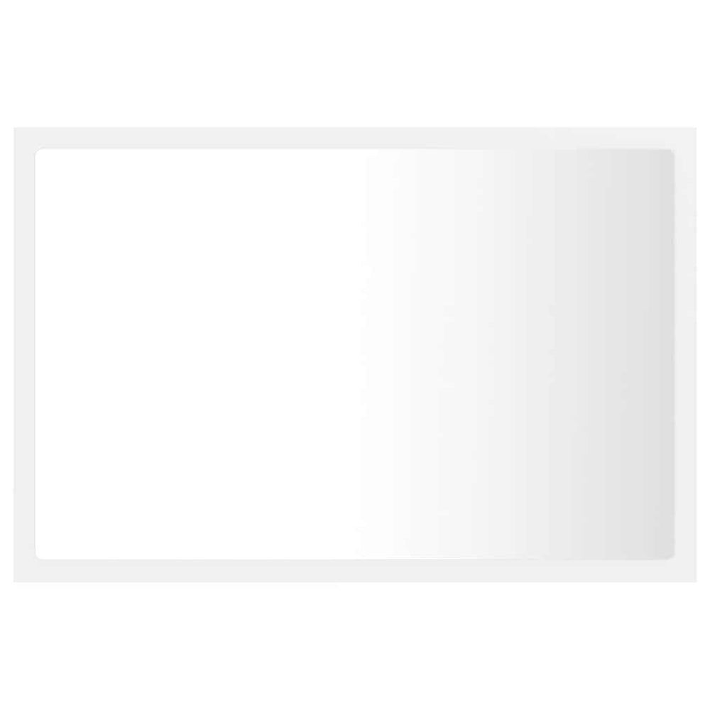 Vonios kambario LED veidrodis, baltas, 60x8,5x37cm, akrilas