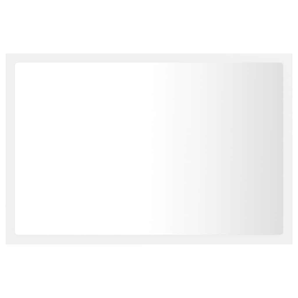 Vonios kambario LED veidrodis, baltas, 60x8,5x37cm, akrilas