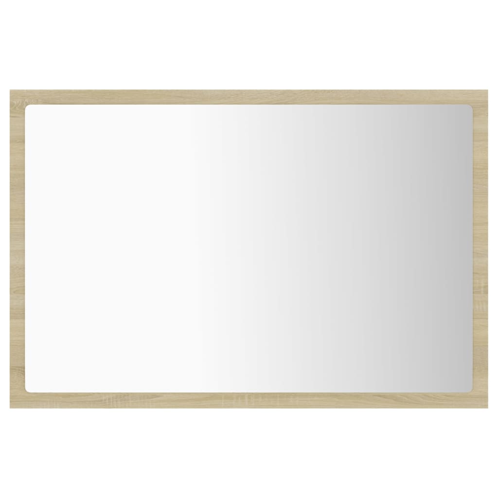 Vonios kambario LED veidrodis, ąžuolo, 60x8,5x37cm, akrilas