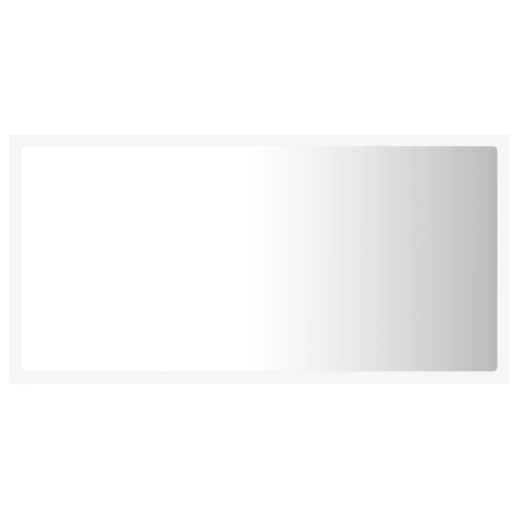 Vonios kambario LED veidrodis, baltas, 80x8,5x37cm, akrilas