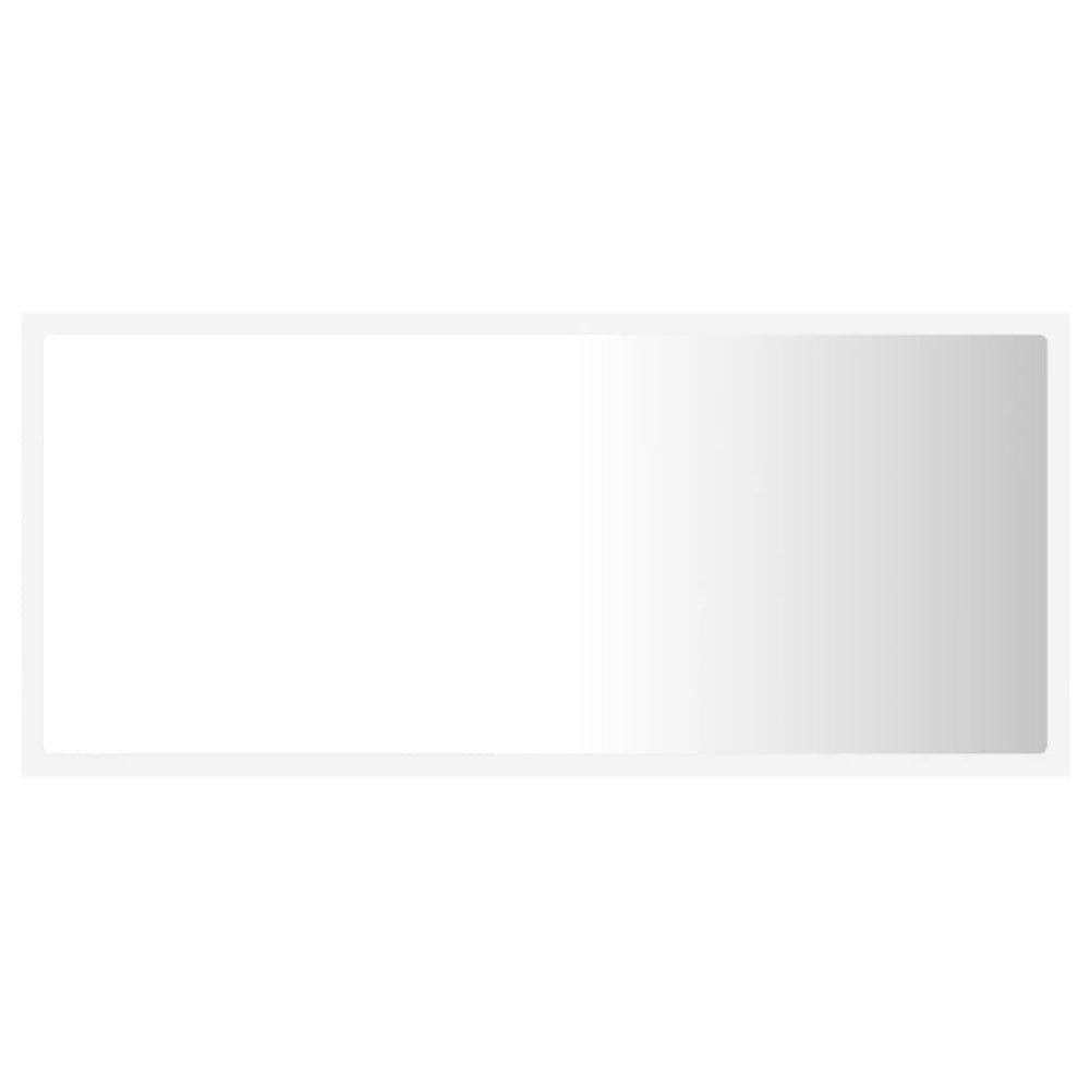 Vonios kambario LED veidrodis, baltas, 90x8,5x37cm, akrilas