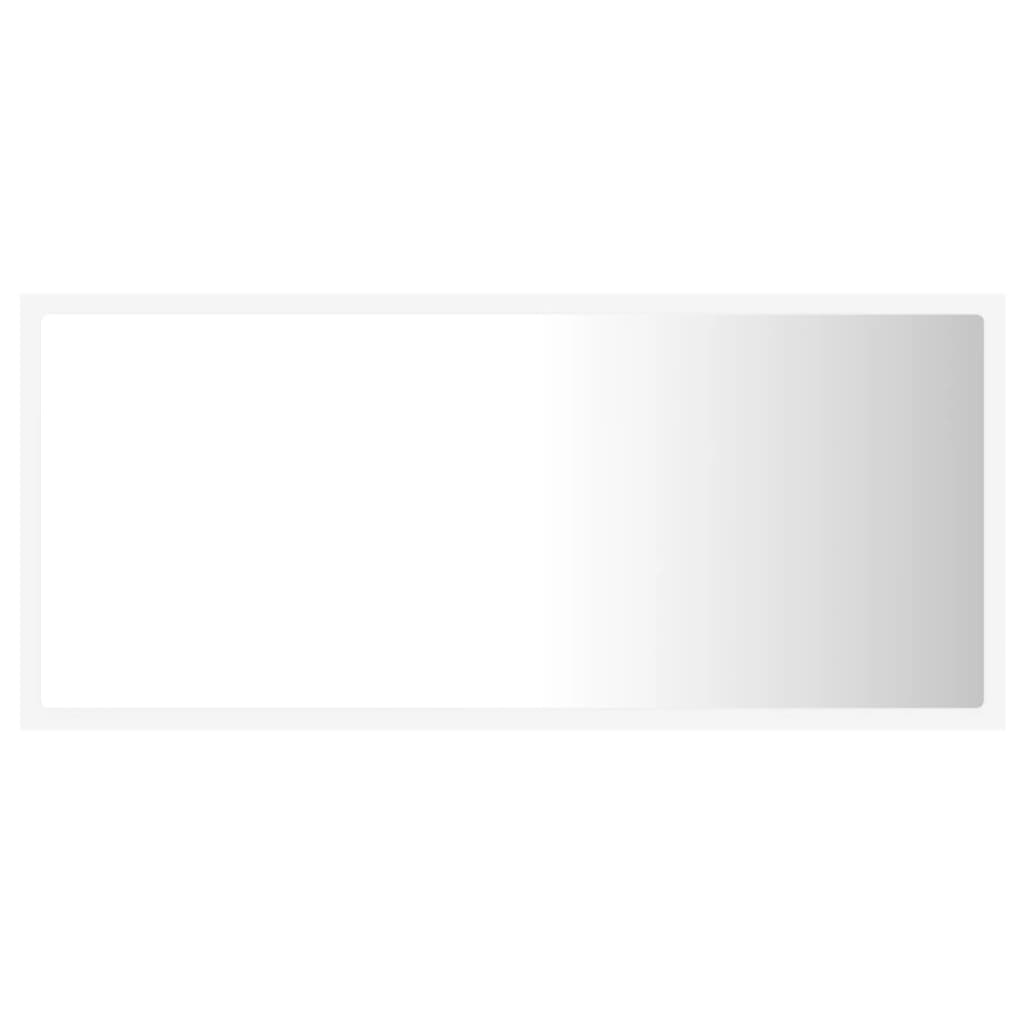 Vonios kambario LED veidrodis, baltas, 90x8,5x37cm, akrilas