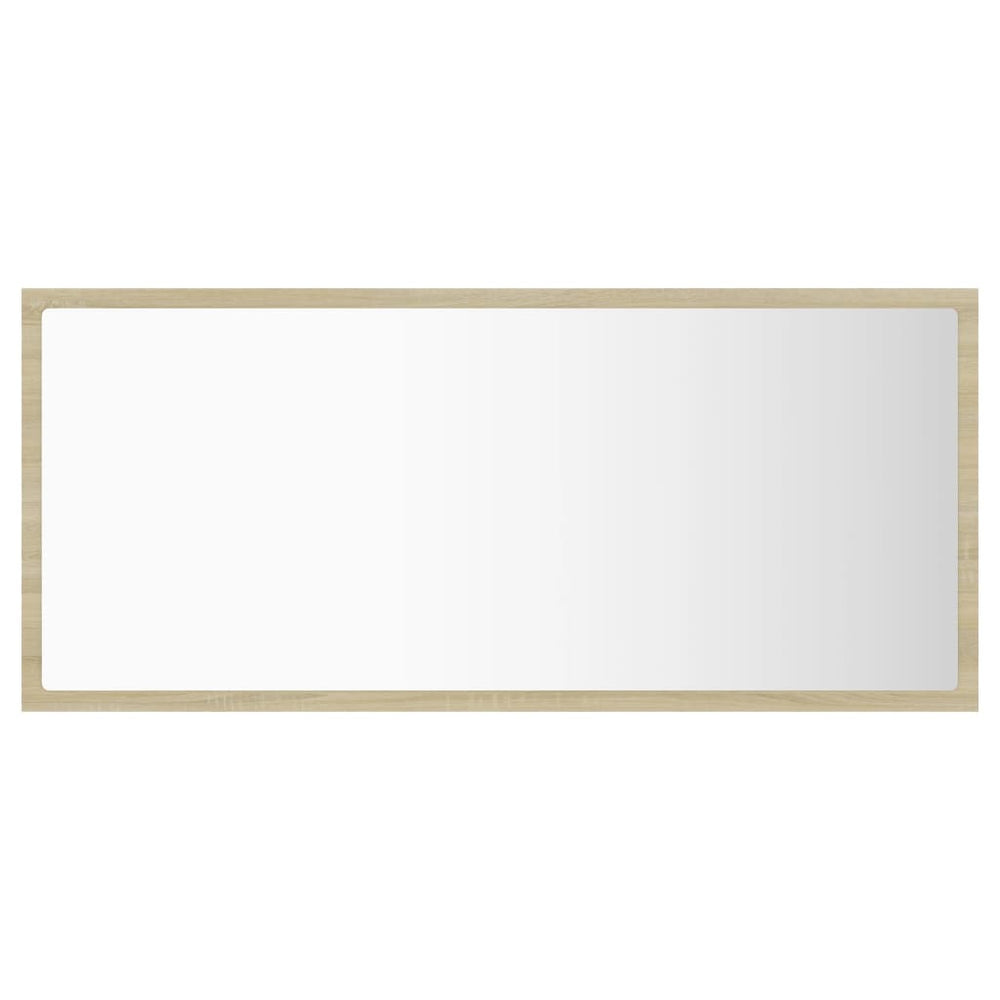 Vonios kambario LED veidrodis, ąžuolo, 90x8,5x37cm, akrilas