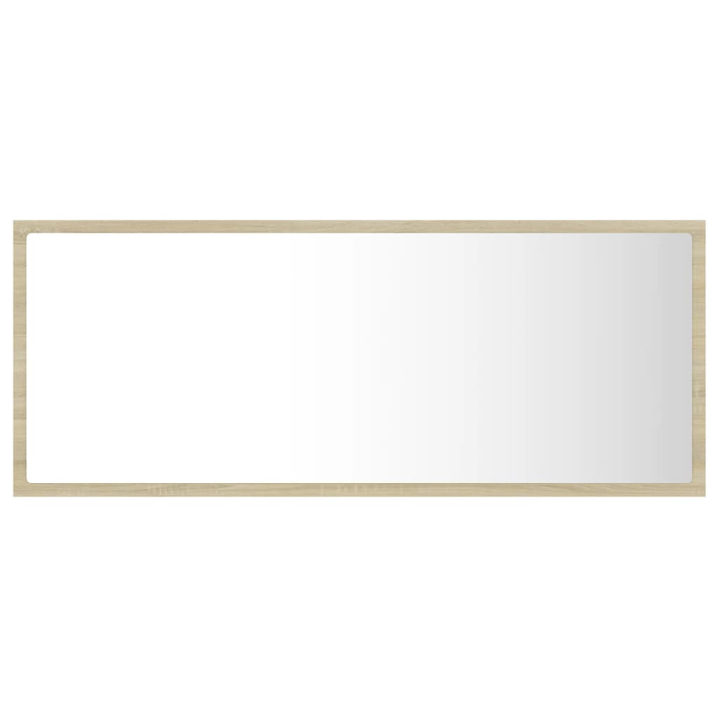 Vonios kambario LED veidrodis, ąžuolo, 100x8,5x37cm, akrilas