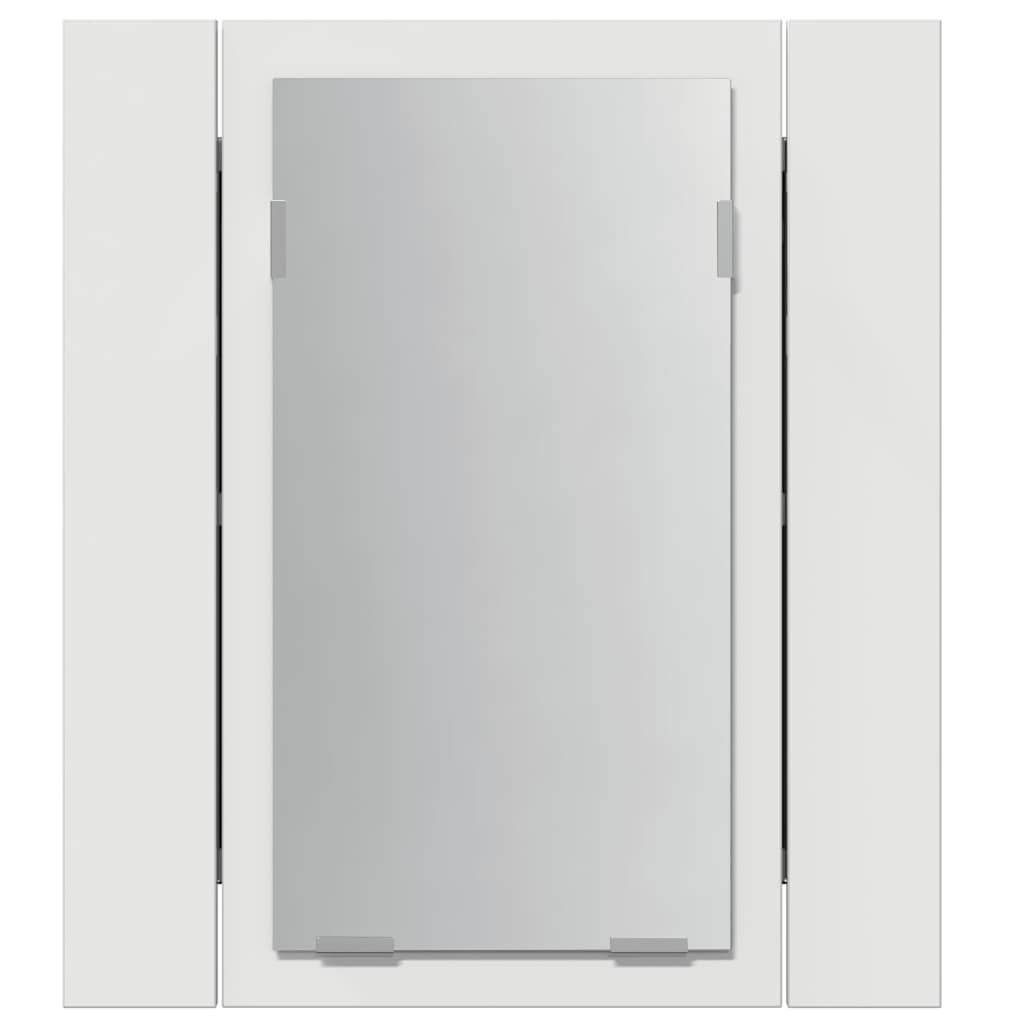 Veidrodinė vonios spintelė su LED, balta, 40x12x45cm, akrilas