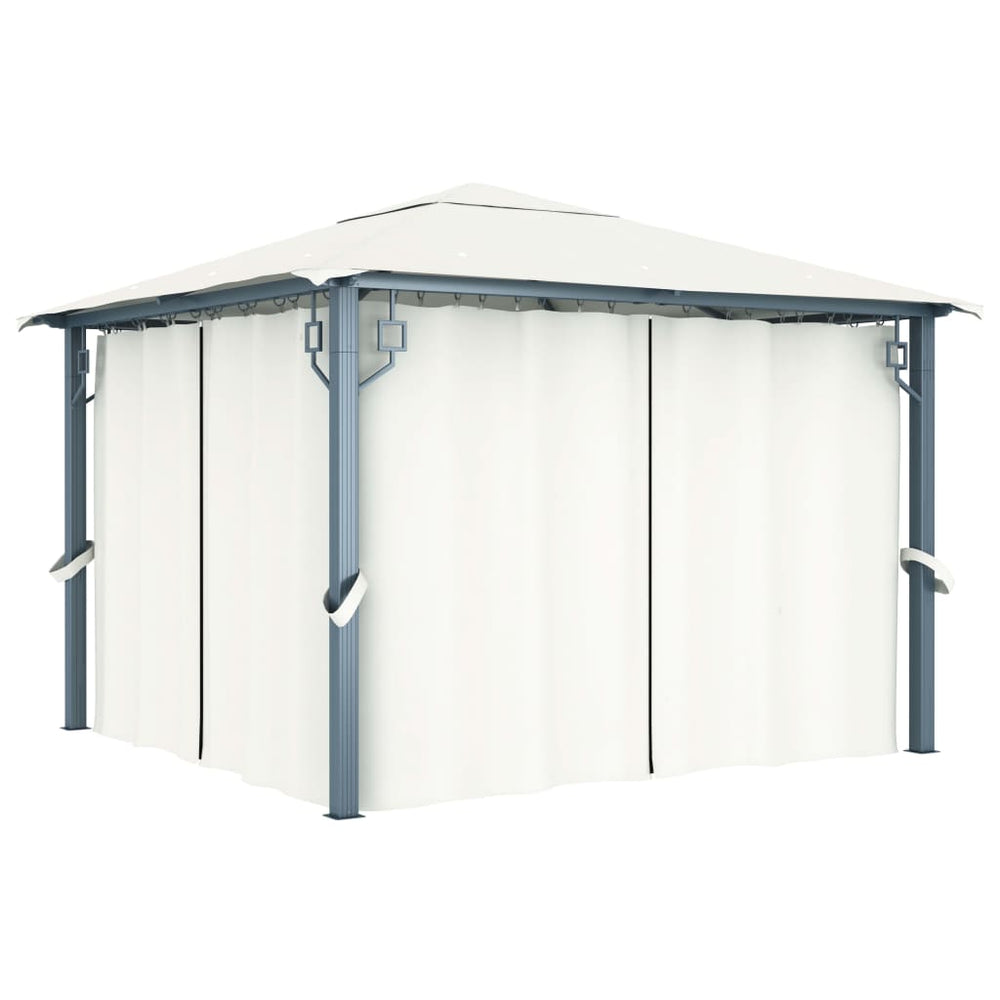 Gazebo with curtains COBALT, cream, 300x300cm