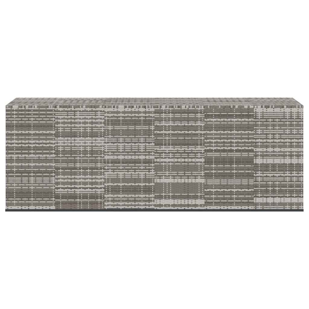 Garden storage box for cushions, grey, 291x100.5x104cm, PE rattan