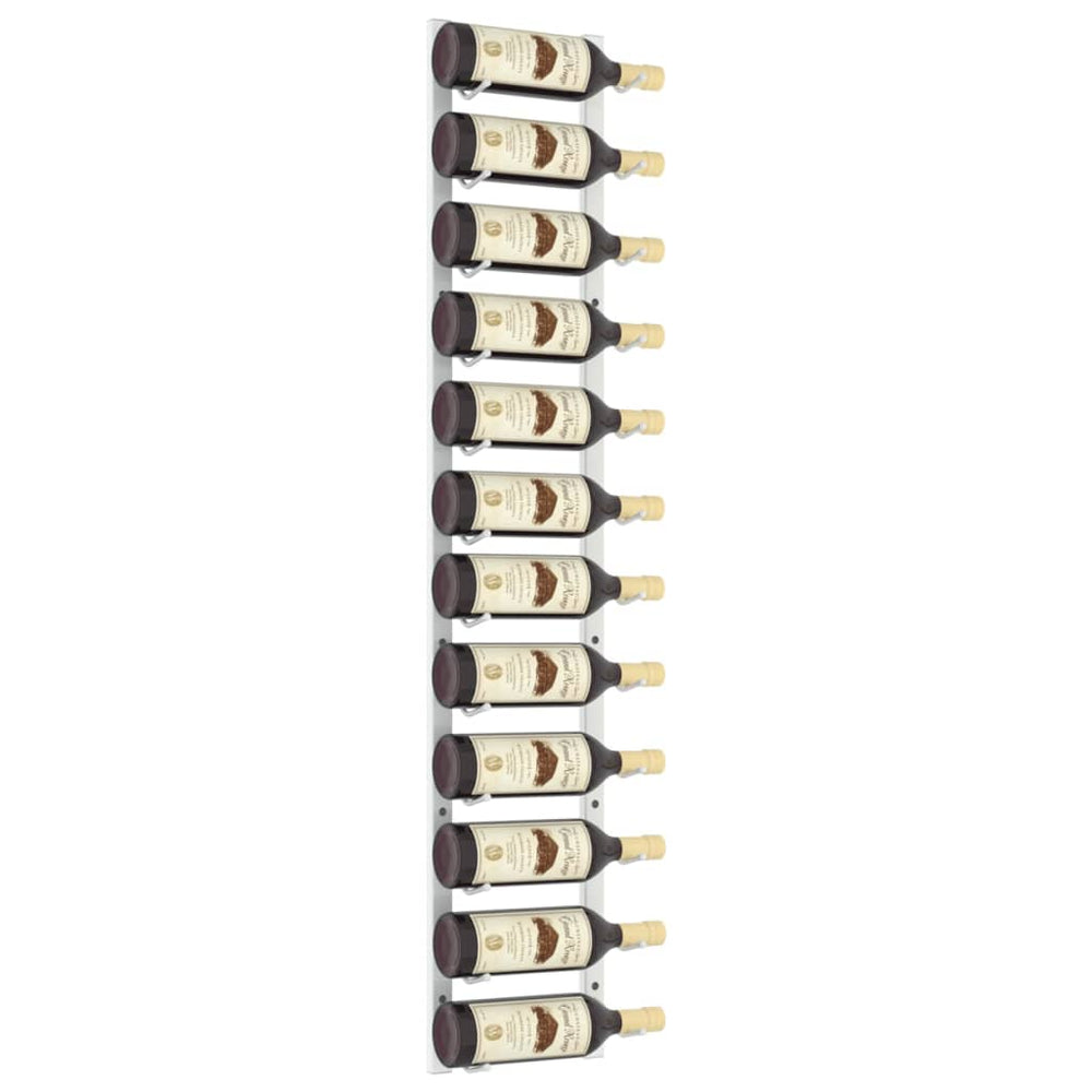 Prie sienos montuojamas vyno laikiklis, baltas, geležis