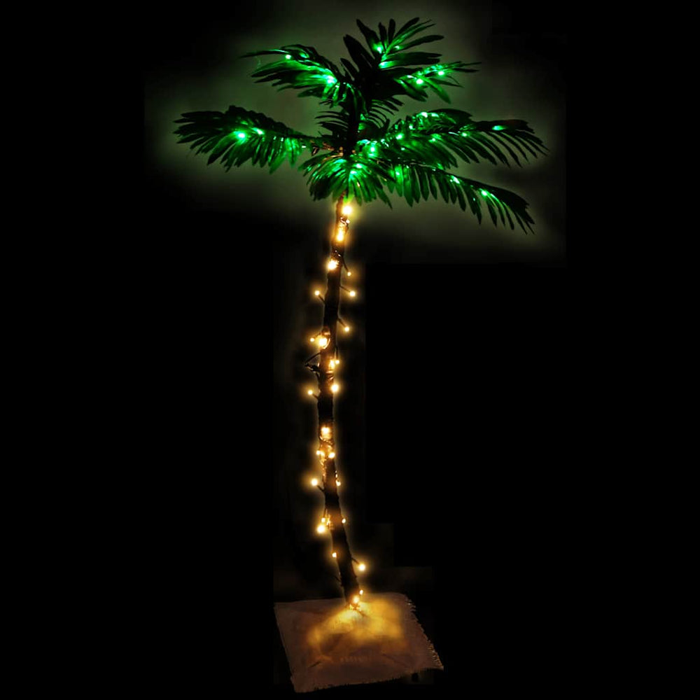 Palm with HORIZON STAR, 72 warm white LED lights, 120cm.