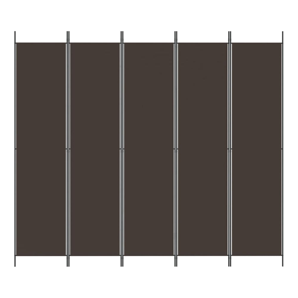 Kambario pertvara, 5 dalių, rudos spalvos, 250x220cm, audinys