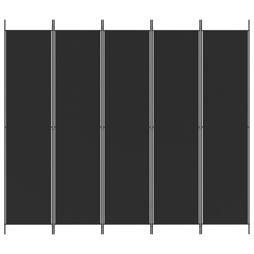 Kambario pertvara, 5 dalių, juodos spalvos, 250x220cm, audinys