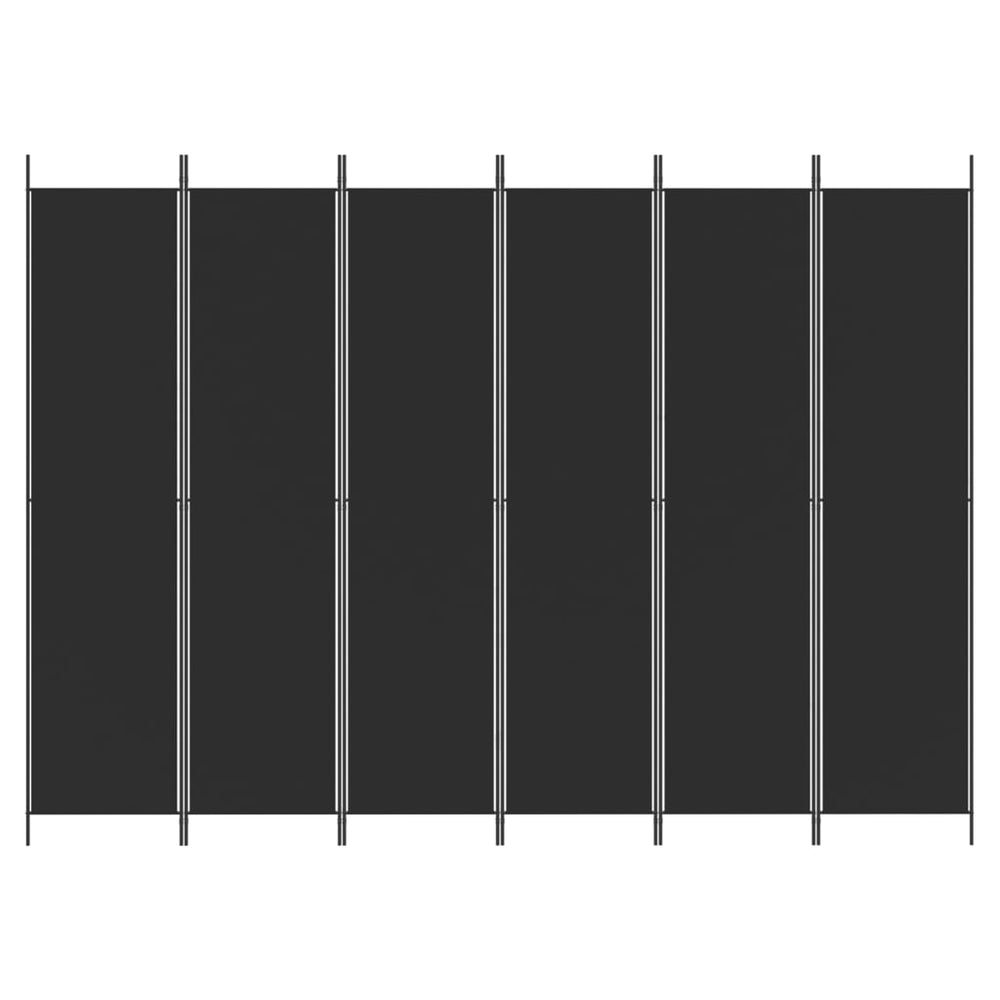 Kambario pertvara, 6 dalių, juodos spalvos, 300x220cm, audinys