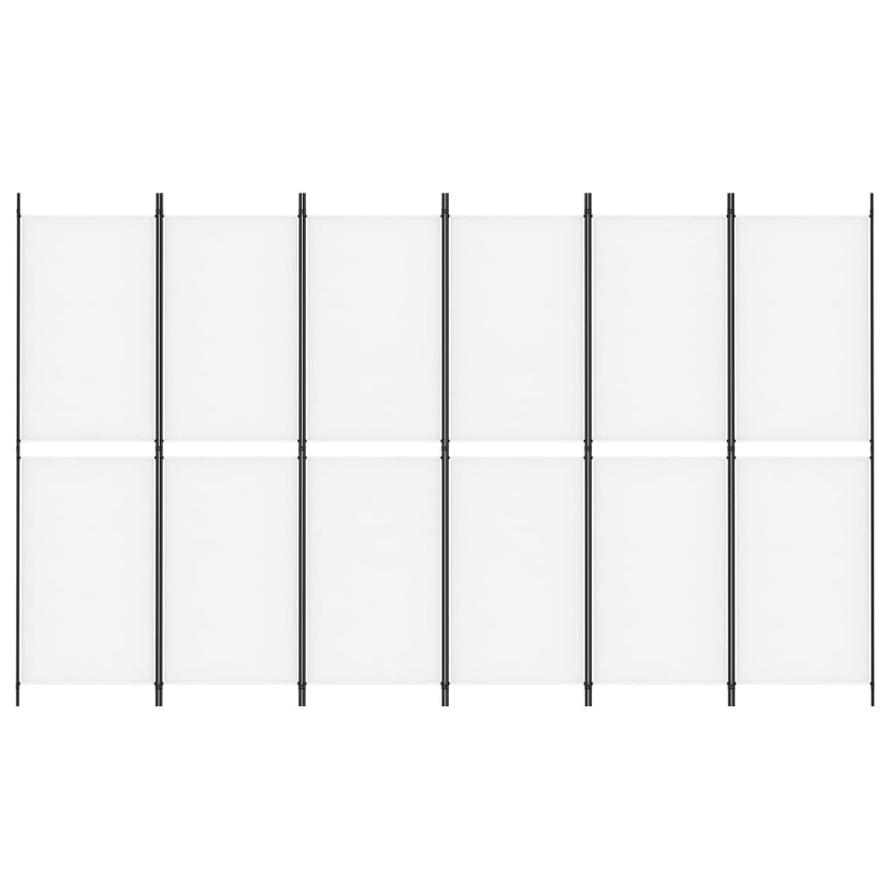 Kambario pertvara, 6 dalių, baltos spalvos, 300x180cm, audinys