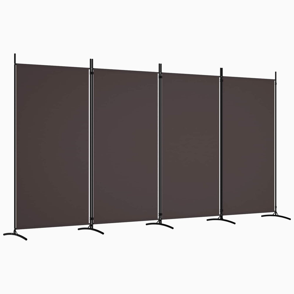 Room divider, 4-panel, brown, 346x180cm, fabric