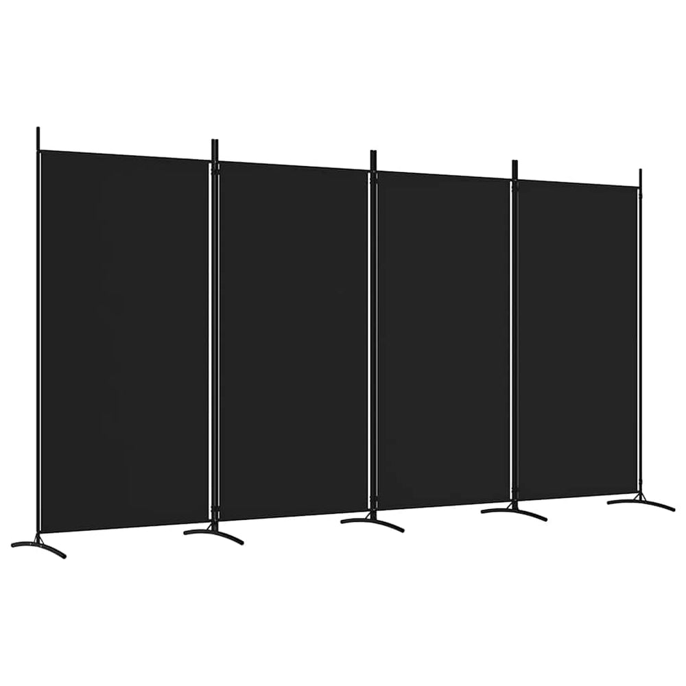 Room divider, 4-panel, black, 346x180cm, fabric