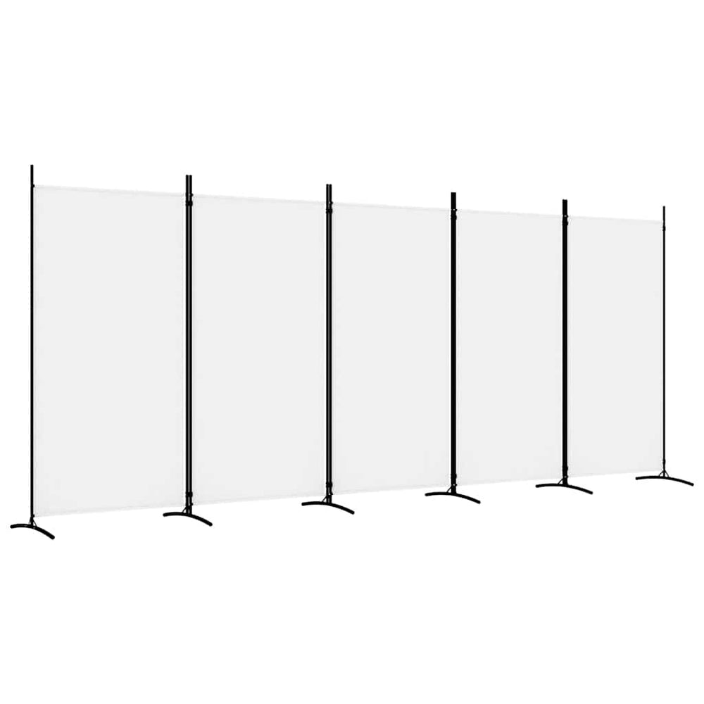 Room divider, 5-panel, white, 433x180cm, fabric