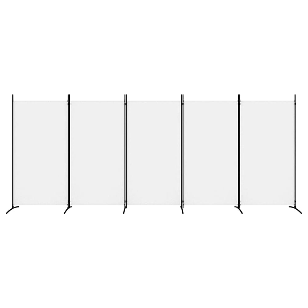 Kambario pertvara, 5 dalių, baltos spalvos, 433x180cm, audinys