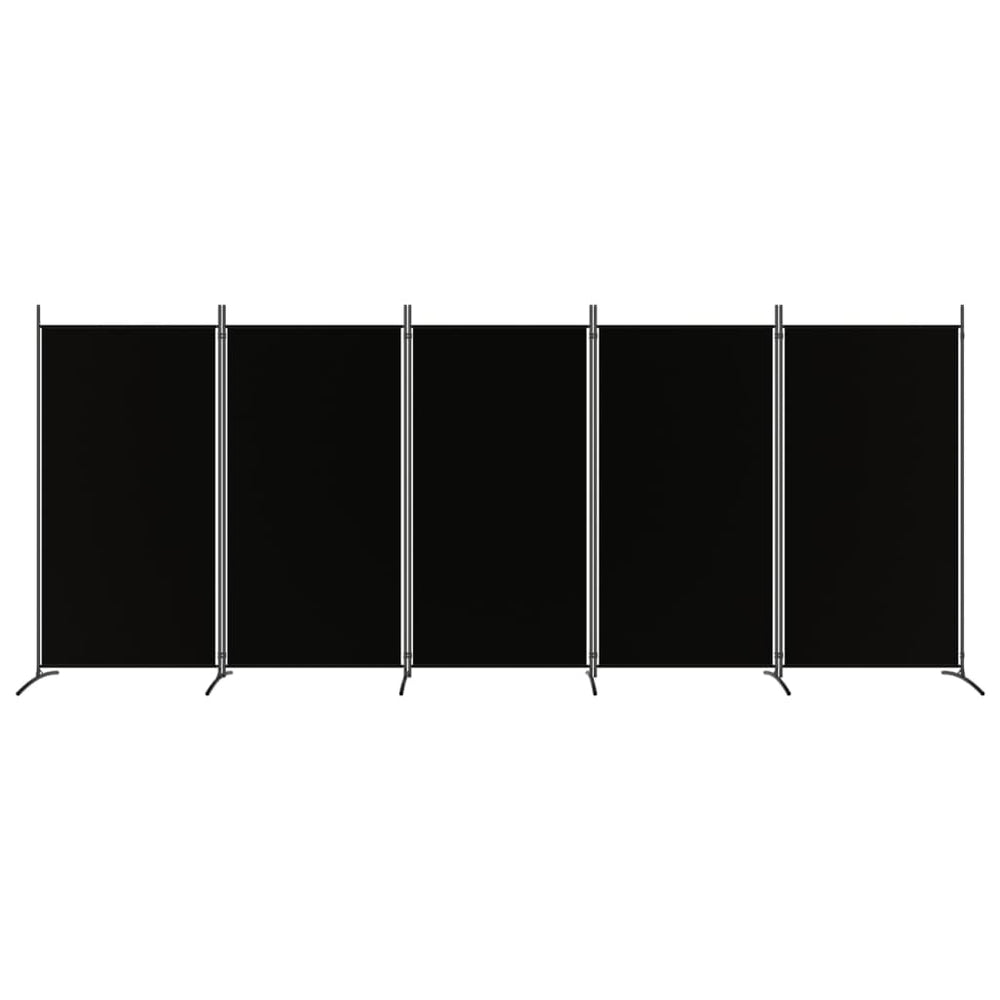 Kambario pertvara, 5 dalių, juodos spalvos, 433x180cm, audinys