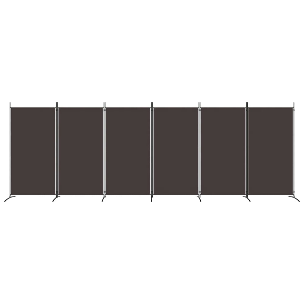 Kambario pertvara, 6 dalių, rudos spalvos, 520x180cm, audinys