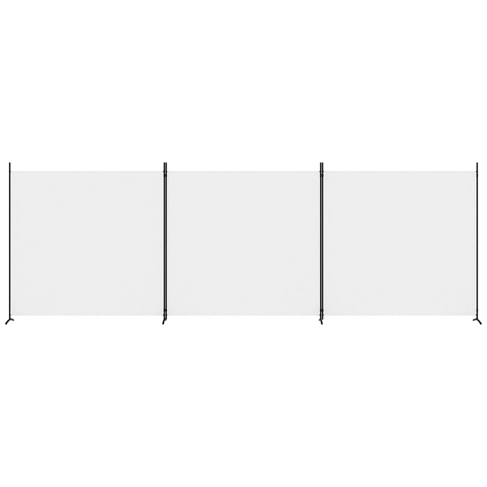 Kambario pertvara, 3 dalių, baltos spalvos, 525x180cm, audinys