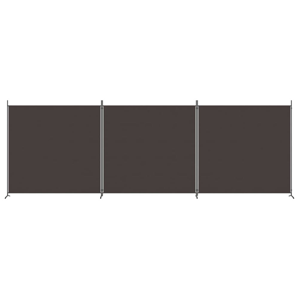 Kambario pertvara, 3 dalių, rudos spalvos, 525x180cm, audinys