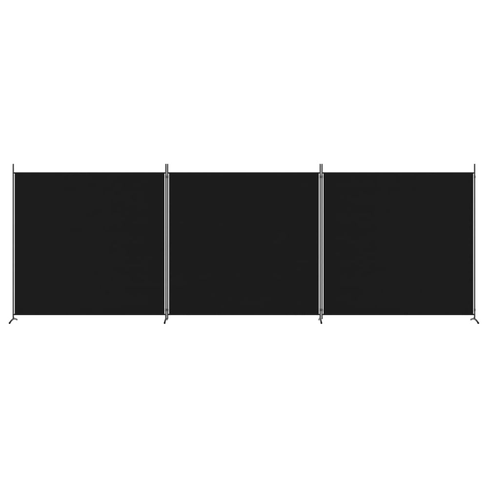 Kambario pertvara, 3 dalių, juodos spalvos, 525x180cm, audinys