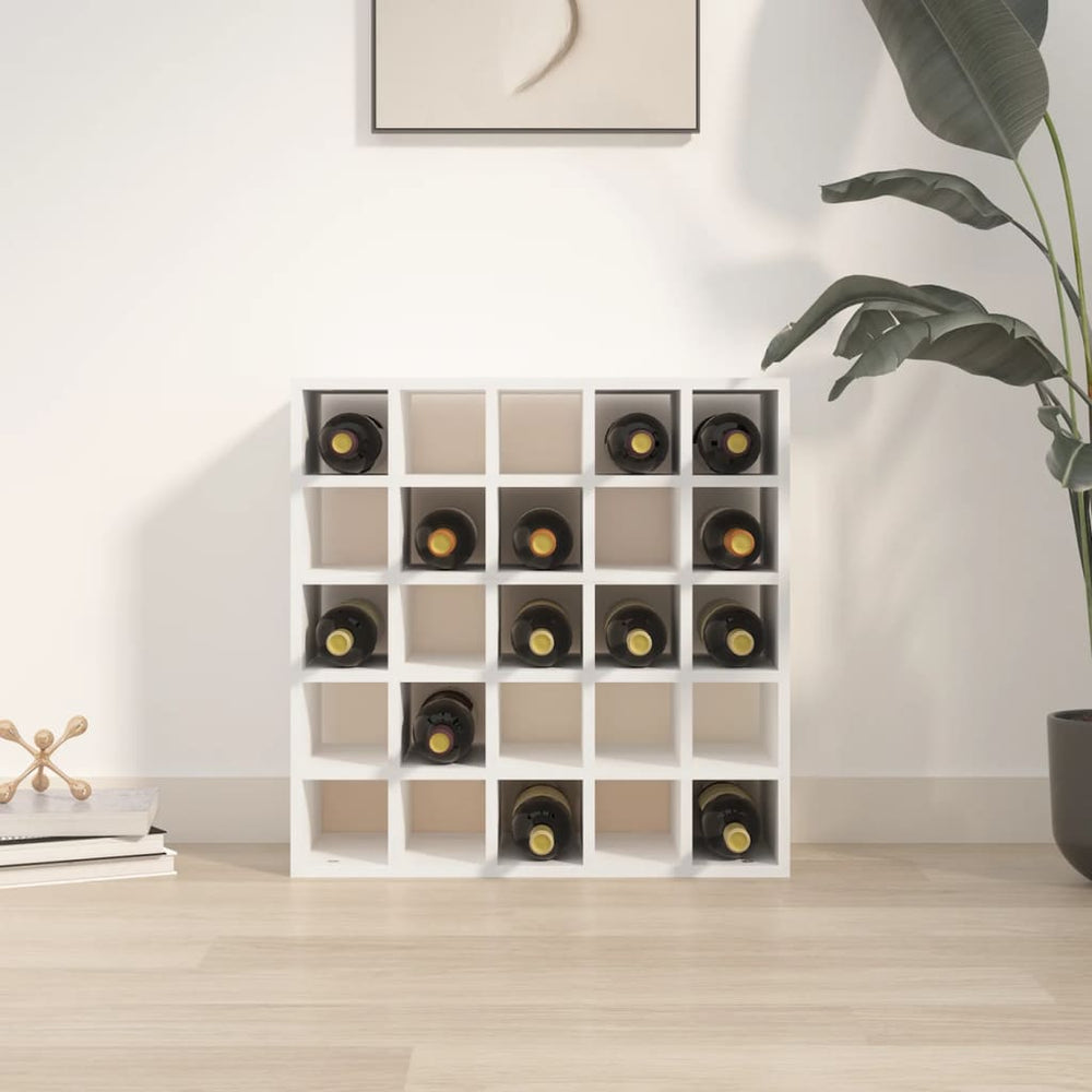 Vyno spintelė, balta, 56x25x56cm, pušies medienos masyvas