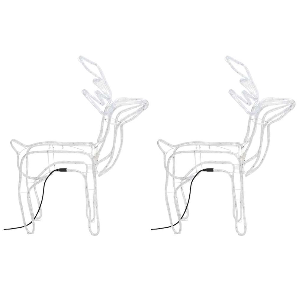 Kalėdinės dekoracijos elniai CRYSTAL, 3vnt., šalti balti, 76x42x87cm