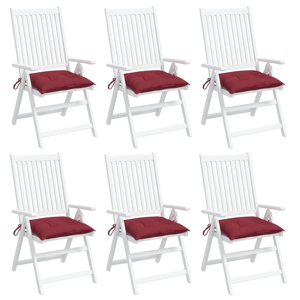 Kėdės pagalvėlės, 6vnt., vyno, 40x40x7cm, oksfordo audinys