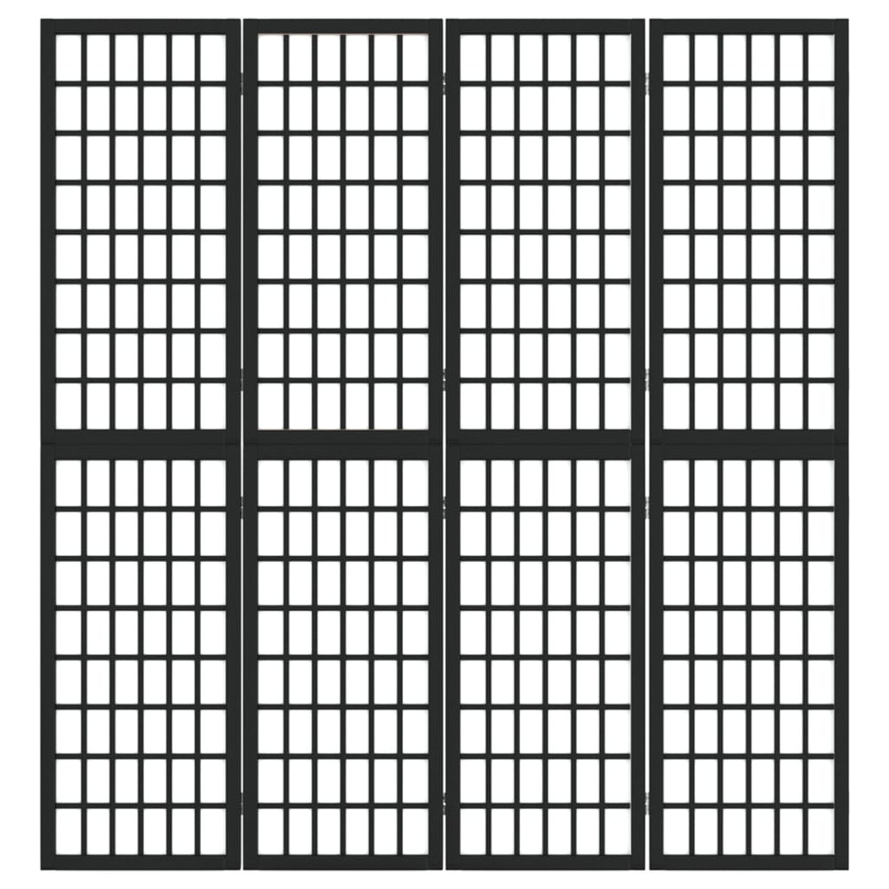 Kambario pertvara, juoda, 4 segmentai, 160x170cm, japoniška