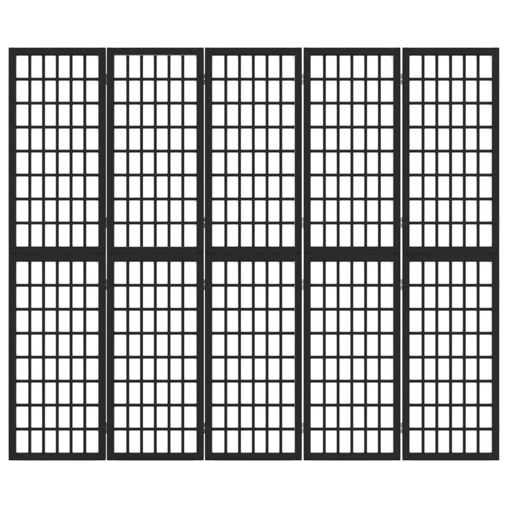 Kambario pertvara, juoda, 5 segmentai, 200x170cm, japoniška