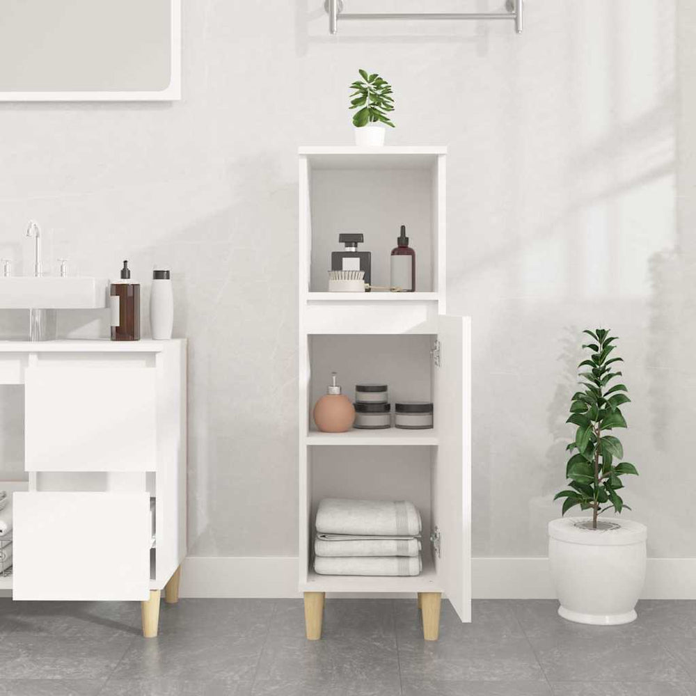Bathroom cabinet, white, 30x30x100cm, engineered wood