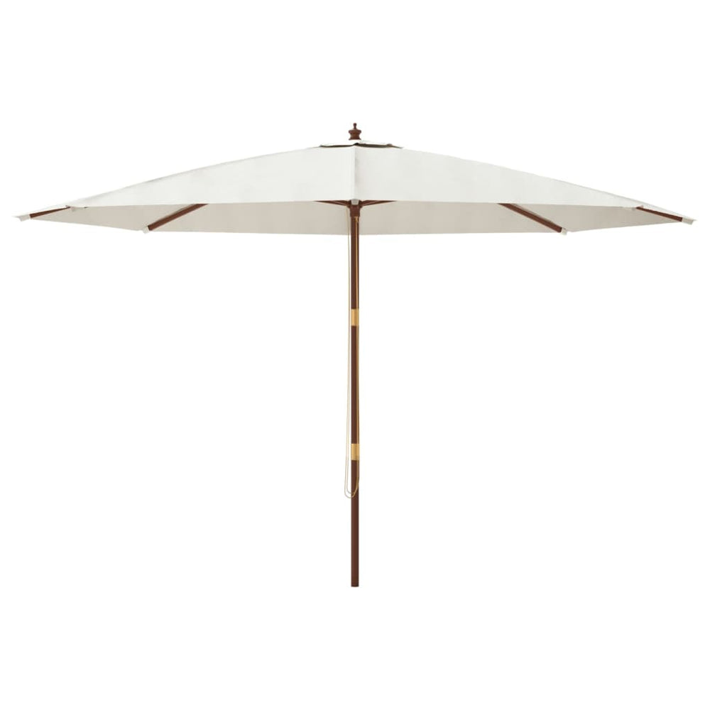 Garden parasol with wooden pole, sand-coloured, 400x273cm