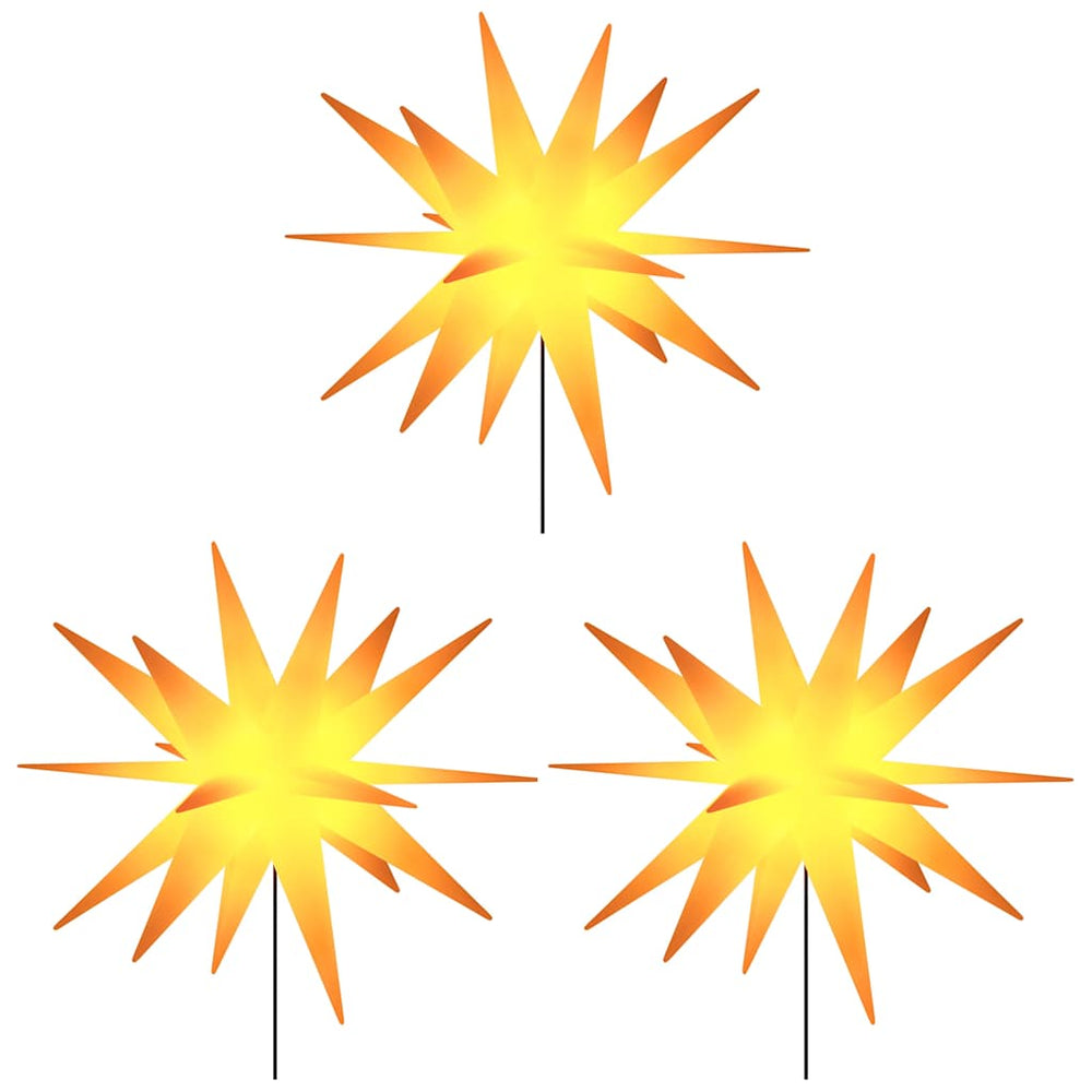 Kalėdiniai šviestuvai su smaigais/LED GARLAND, 3vnt., geltoni, 57cm