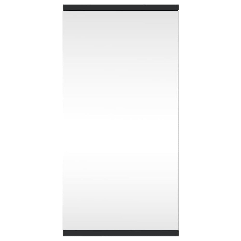 Kampinė veidrodinė vonios kambario spintelė, juoda, 30x24x60cm