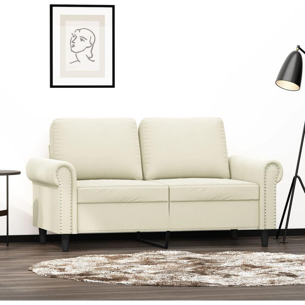 Dvivietė sofa, kreminės spalvos, 120cm, aksomas