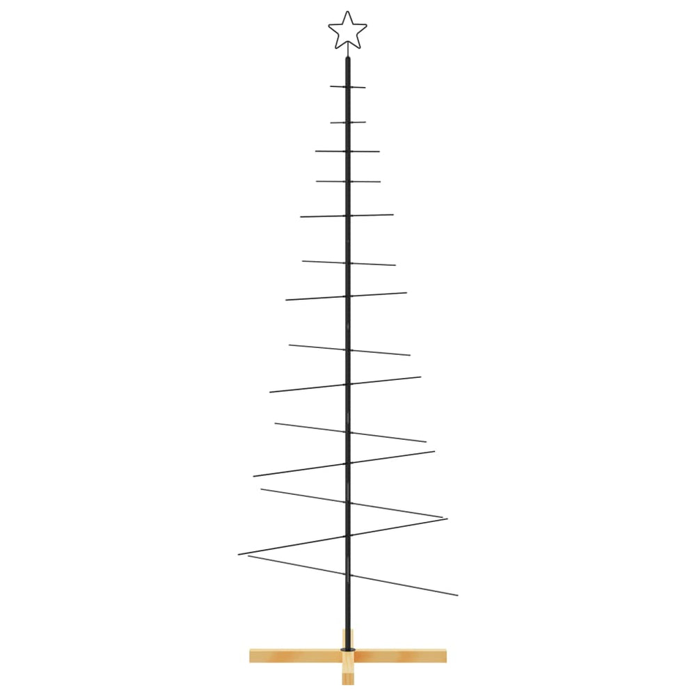 Metalinė Kalėdų eglutė POLAR GROVE, su mediniu pagrindu, juoda, 180cm.