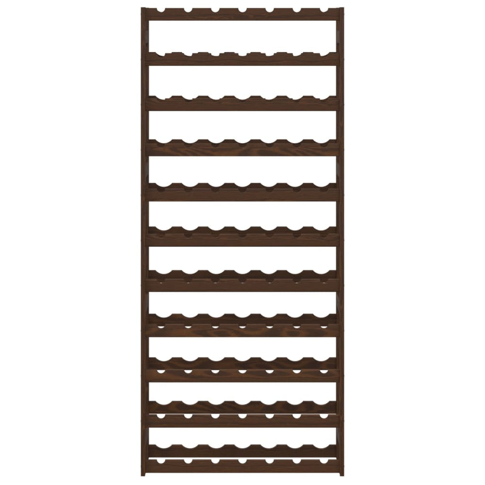 Vyno laikiklis 77 buteliams, rudas, pušies medienos masyvas