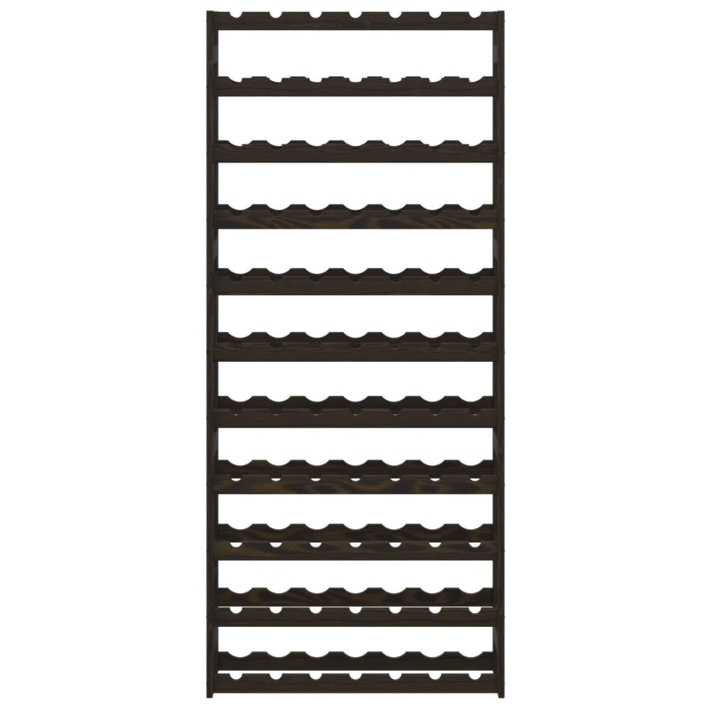 Vyno laikiklis 77 buteliams, juodas, pušies medienos masyvas