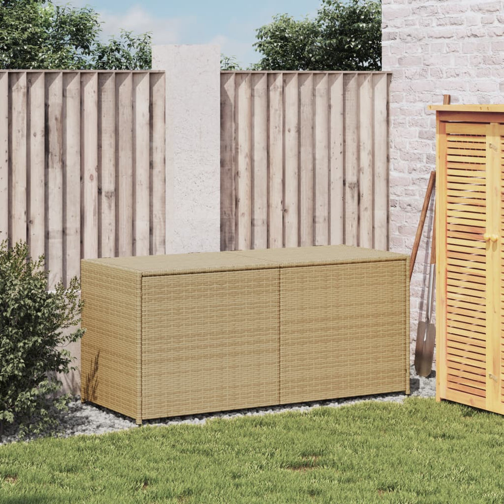 Garden storage box, sand-colored mixture, 283l, polyrattan
