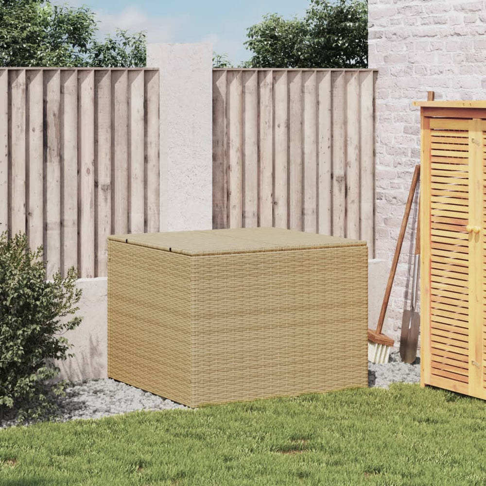 Garden Storage Box, Beige Mix, 291L, Poly Rattan