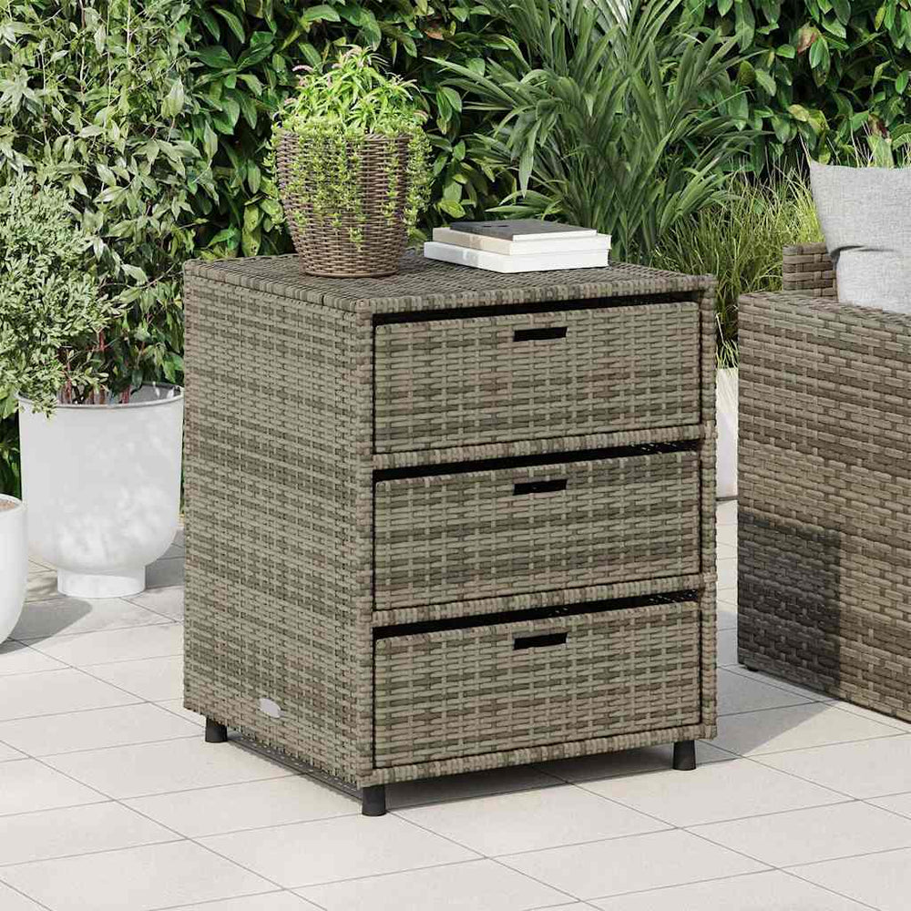 Garden Storage Cabinet, gray, 55x59x69cm, polyrattan