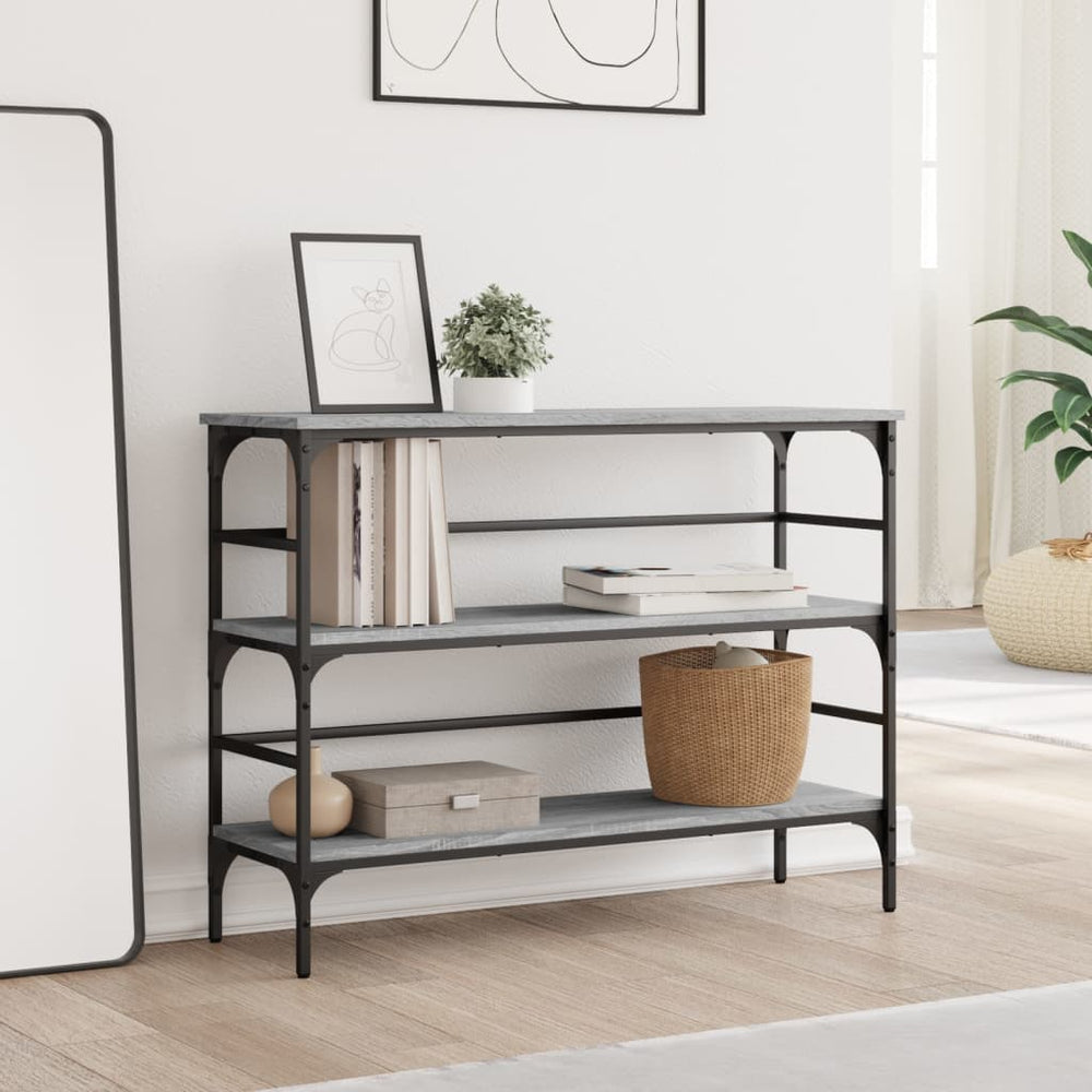 Konsolinis staliukas KYLIE III, ąžuolo medienos, pilkas