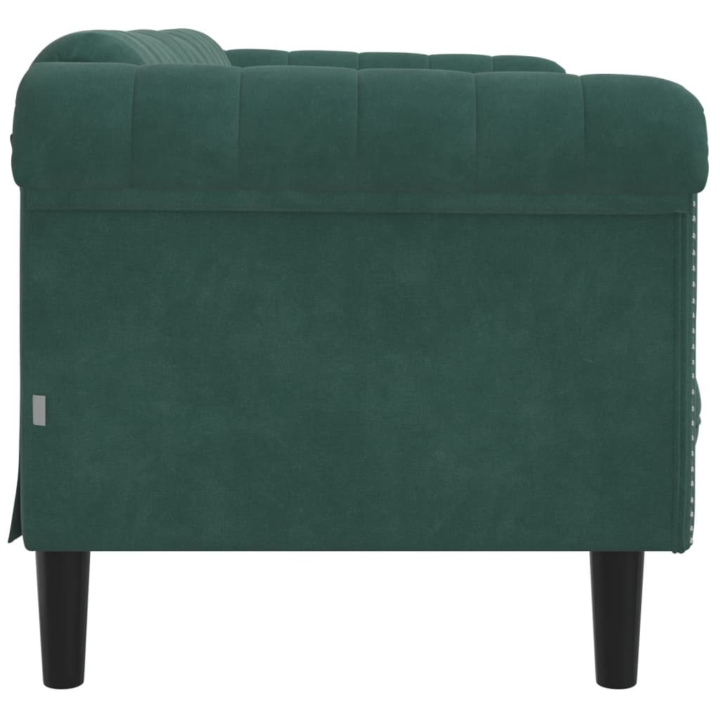 Dvivietė sofa, tamsiai žalios spalvos, aksomas