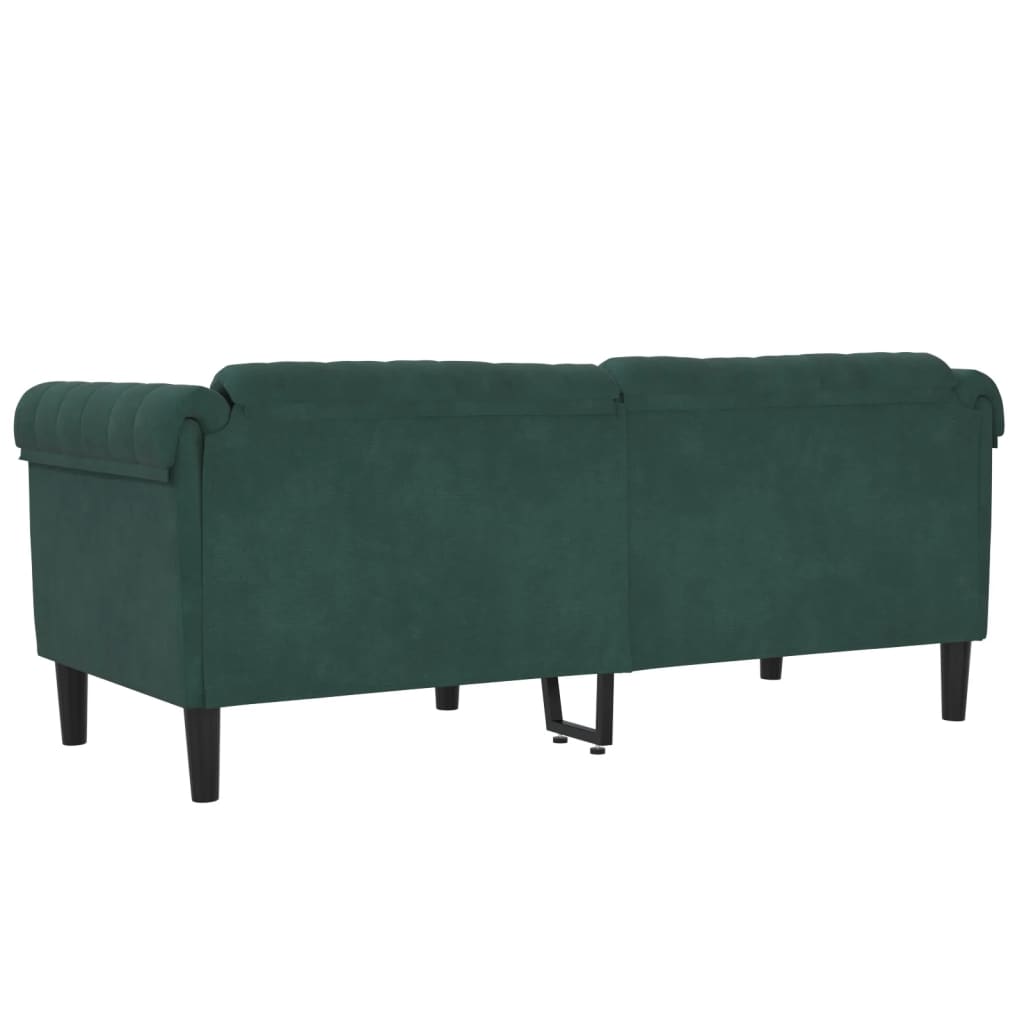 Dvivietė sofa, tamsiai žalios spalvos, aksomas