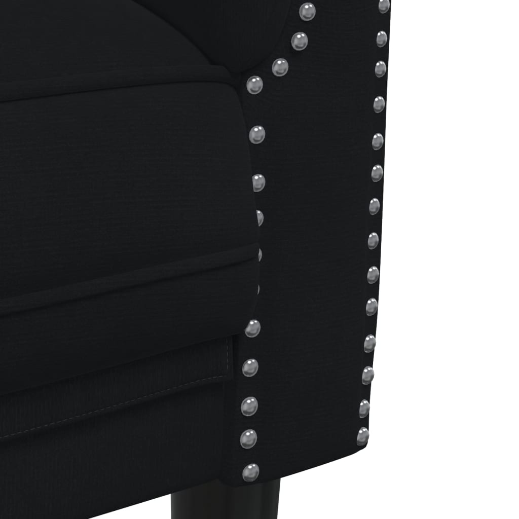 Dvivietė sofa, juodos spalvos, aksomas