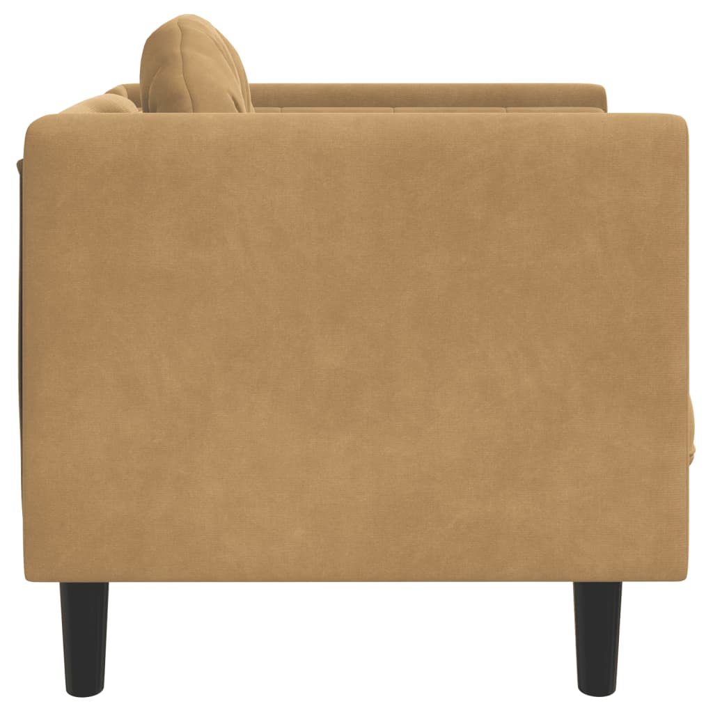 Krėslas su pagalvėle, rudos spalvos, aksomas