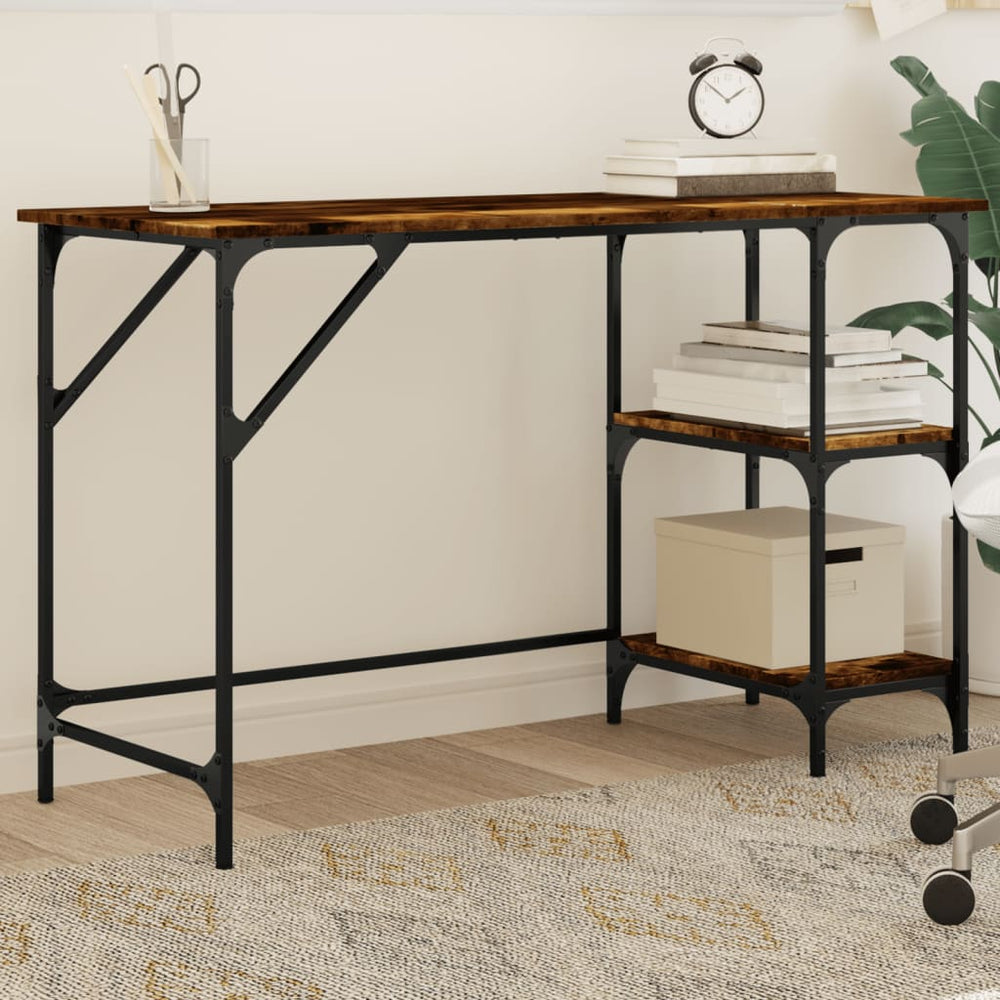 Rašomasis stalas, dūminio ąžuolo, 120x50x75cm, metalas/mediena